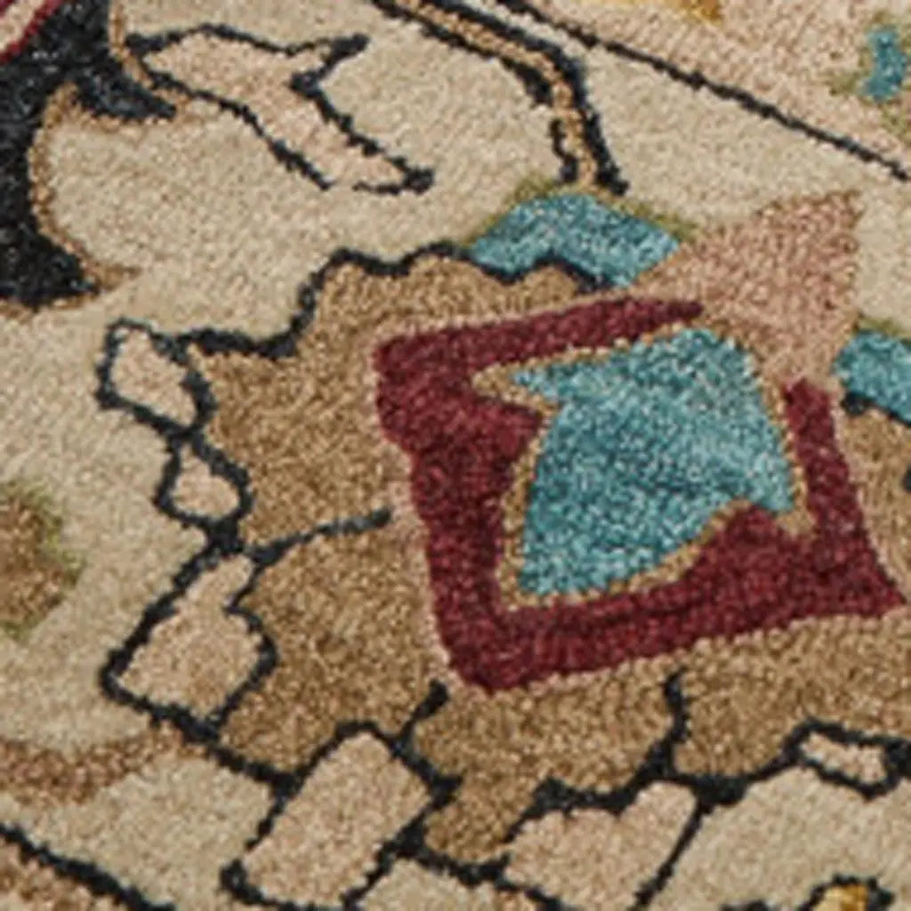 9' X 12' Blue And Ivory Wool Floral Hand Tufted Area Rug Homeroots Home Decor