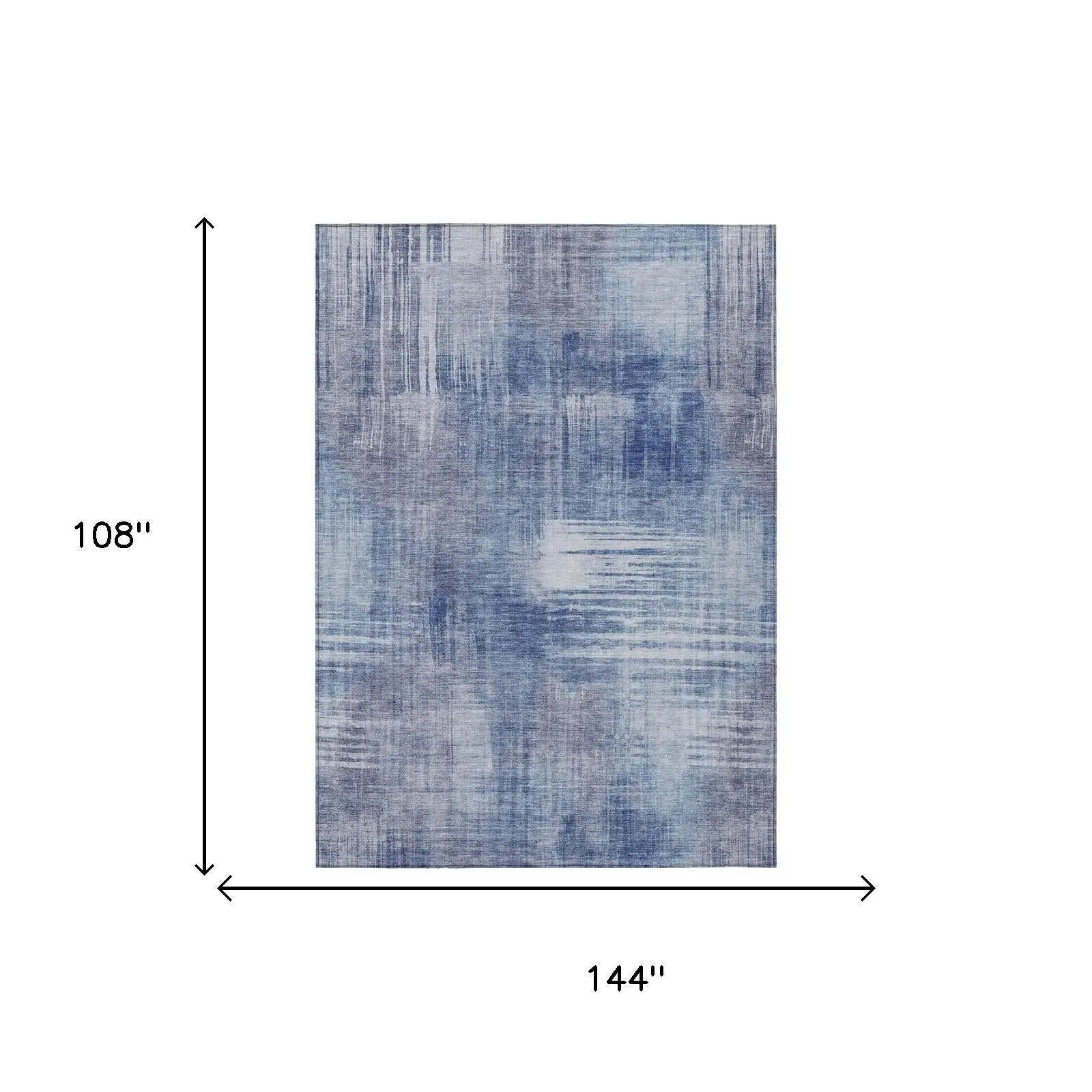 9' X 12' Blue And Lilac Abstract Washable Indoor Outdoor Area Rug Homeroots Outdoor