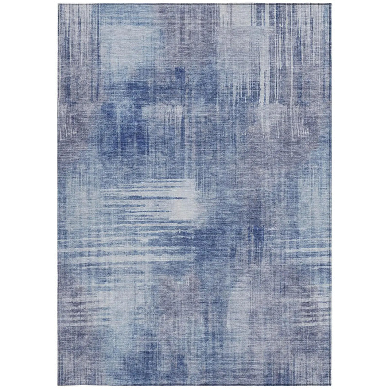 9' X 12' Blue And Lilac Abstract Washable Indoor Outdoor Area Rug Homeroots Outdoor