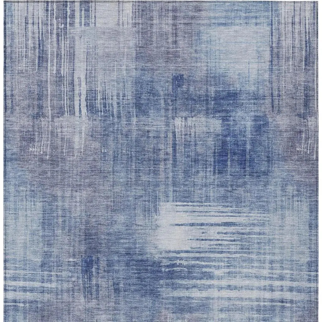 9' X 12' Blue And Lilac Abstract Washable Indoor Outdoor Area Rug Homeroots Outdoor