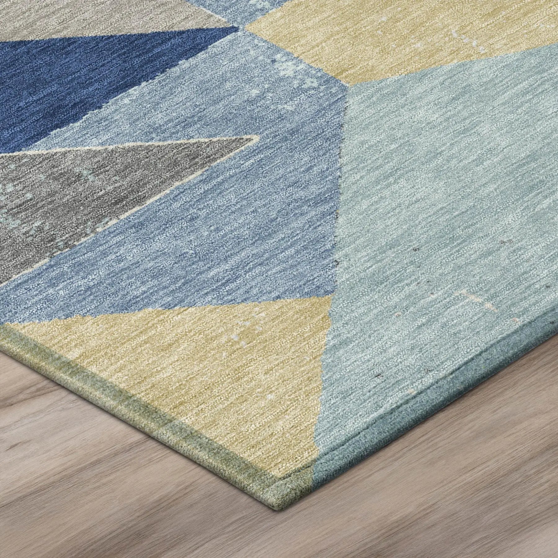 9' X 12' Blue And Silver Geometric Washable Indoor Outdoor Area Rug Homeroots Outdoor