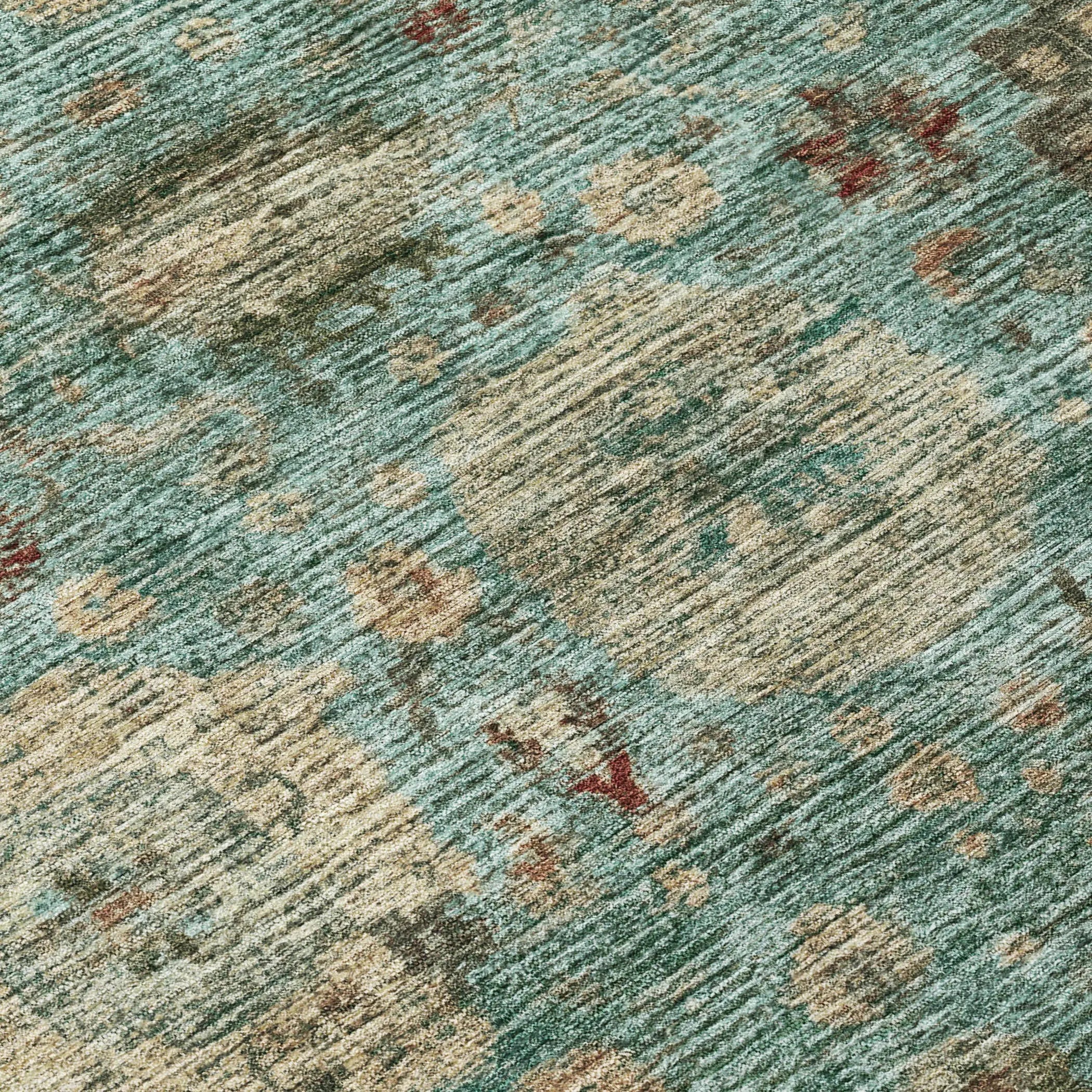 9' X 12' Blue And Teal Blue Abstract Washable Indoor Outdoor Area Rug Homeroots Outdoor