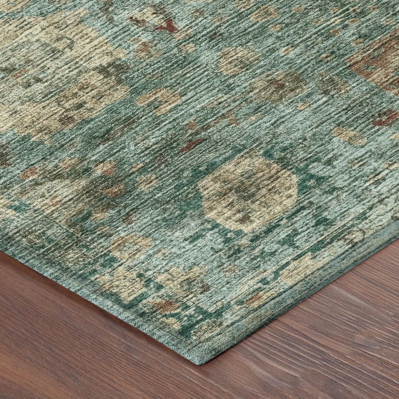 9' X 12' Blue And Teal Blue Abstract Washable Indoor Outdoor Area Rug Homeroots Outdoor