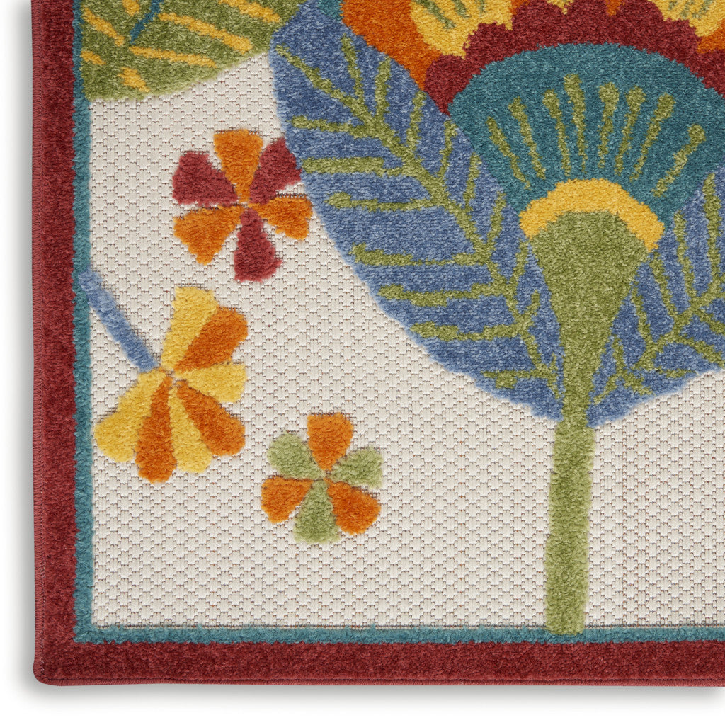 9' X 12' Blue And Yellow Indoor Outdoor Area Rug - GreatEagleInc