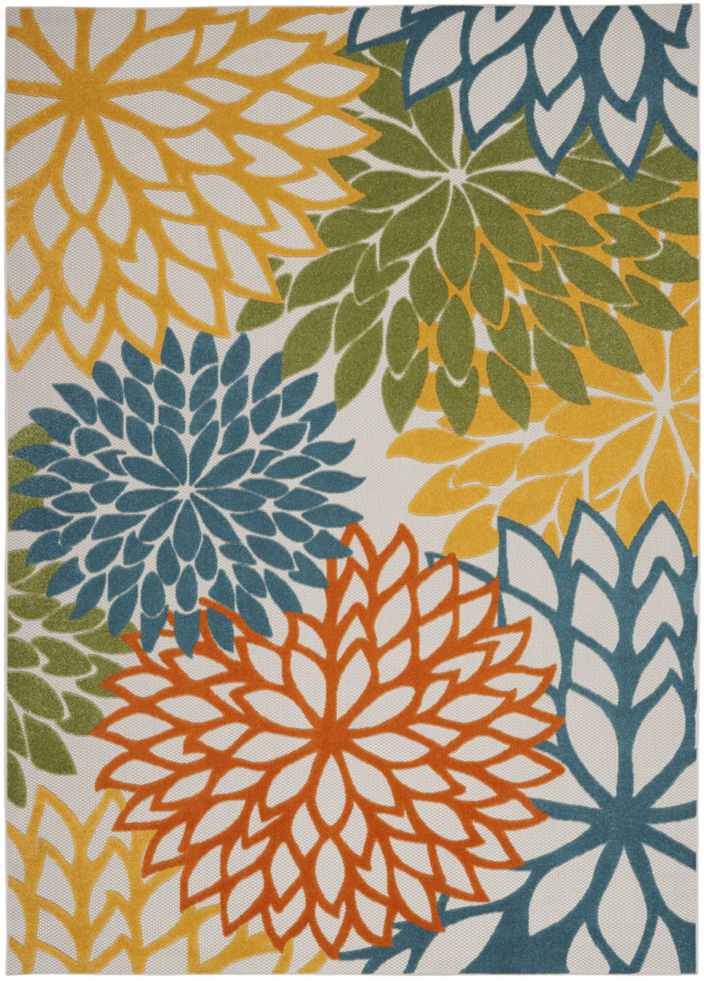 9' X 12' Blue And Yellow Indoor Outdoor Area Rug - GreatEagleInc