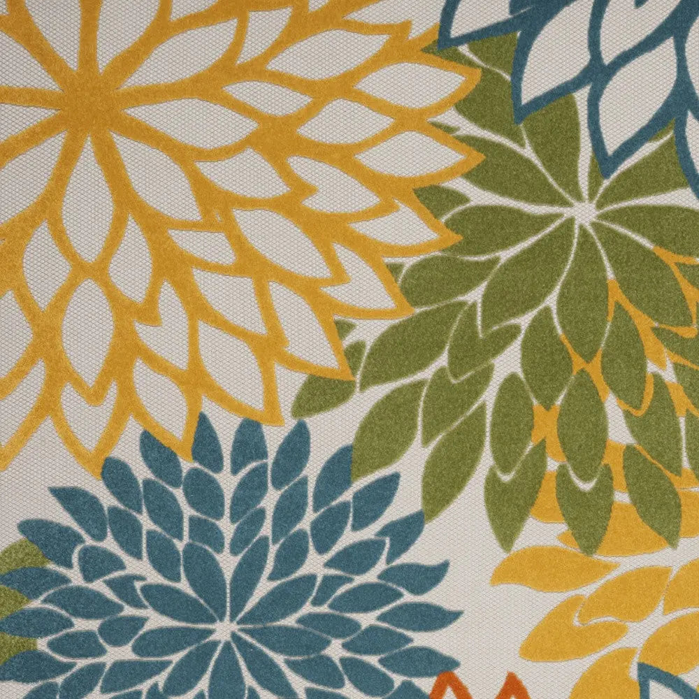 9' X 12' Blue And Yellow Indoor Outdoor Area Rug - GreatEagleInc