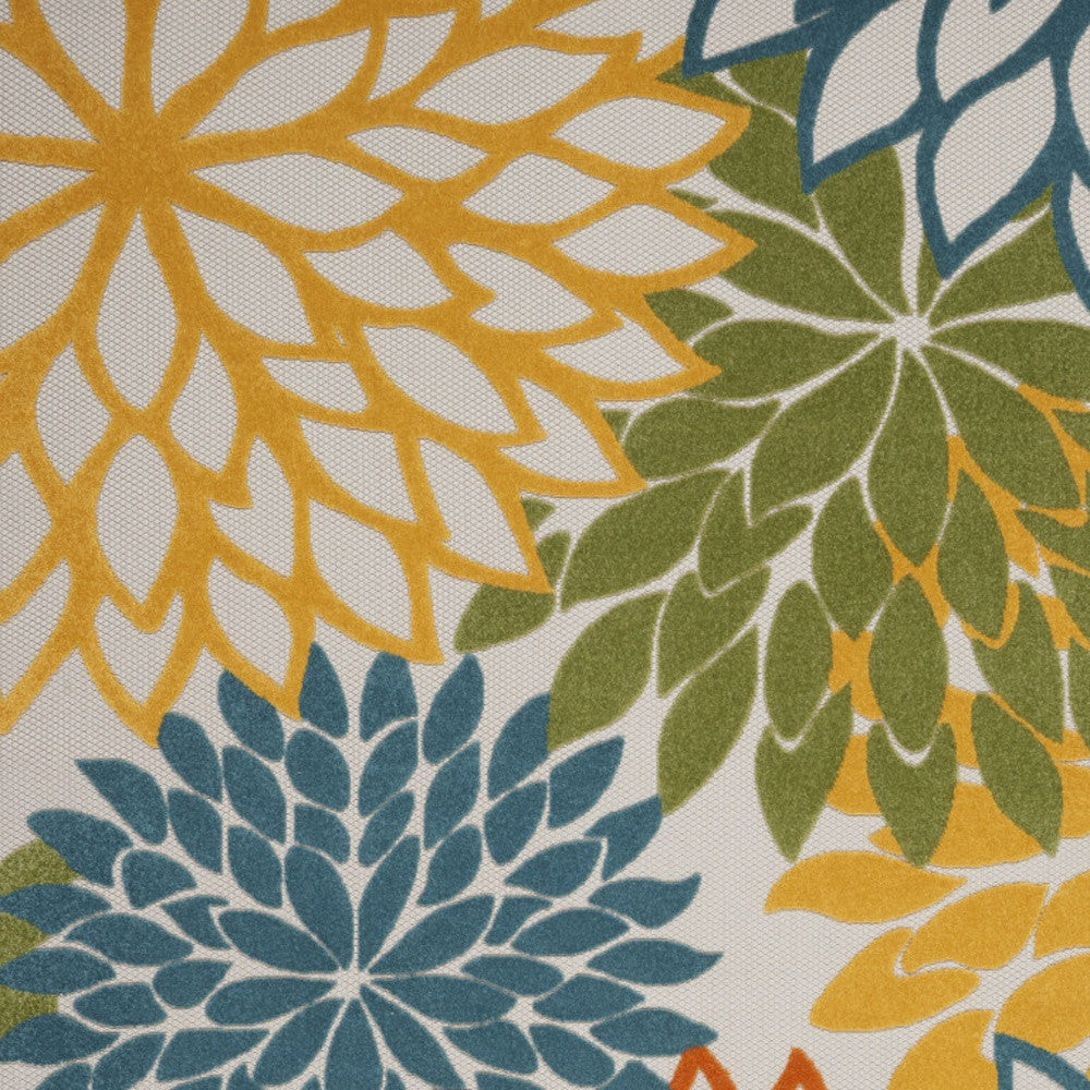 9' X 12' Blue And Yellow Indoor Outdoor Area Rug - GreatEagleInc