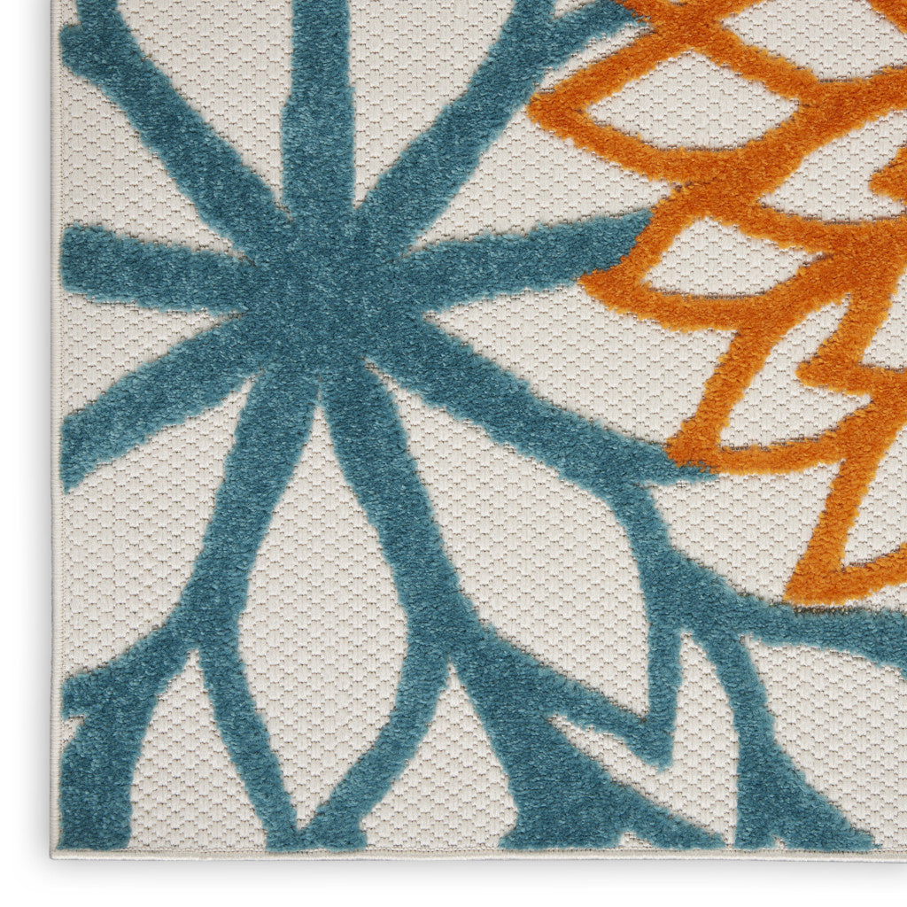 9' X 12' Blue And Yellow Indoor Outdoor Area Rug - GreatEagleInc