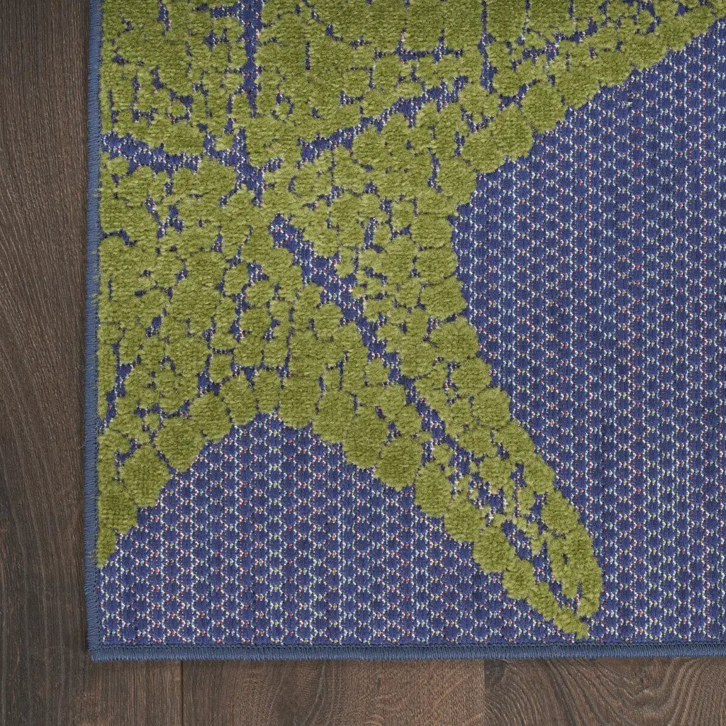 9' X 12' Blue Yellow And Orange Starfish Indoor Outdoor Area Rug Homeroots Outdoor