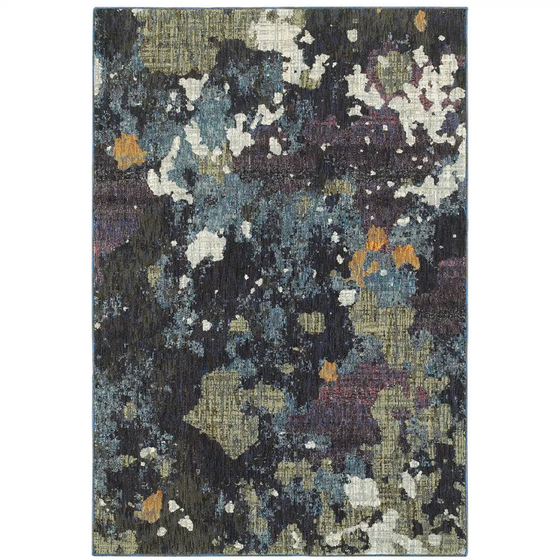 9' X 12' Blue and Green Abstract Power Loom Area Rug Homeroots Home Decor