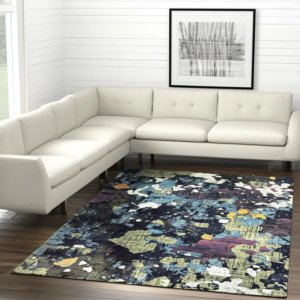 9' X 12' Blue and Green Abstract Power Loom Area Rug Homeroots Home Decor