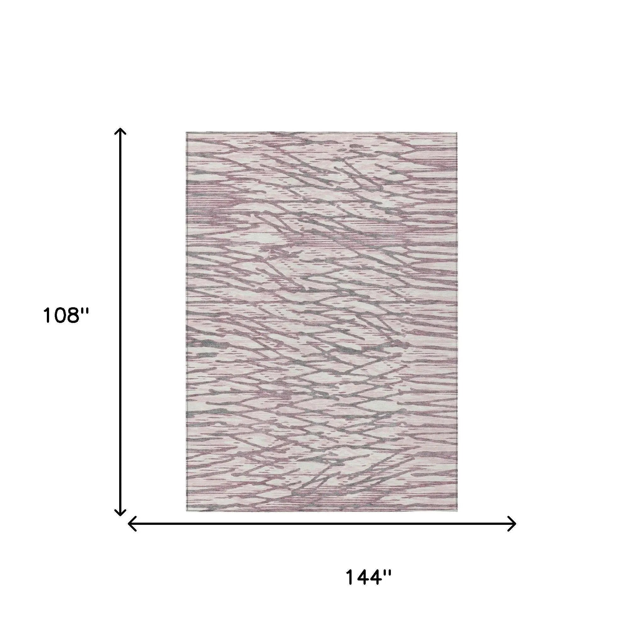 9' X 12' Blush And Pink Abstract Washable Indoor Outdoor Area Rug Homeroots Outdoor