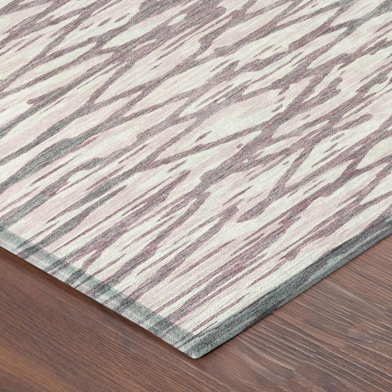 9' X 12' Blush And Pink Abstract Washable Indoor Outdoor Area Rug Homeroots Outdoor