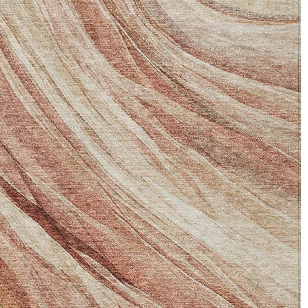 9' X 12' Blush And Pink Abstract Washable Indoor Outdoor Area Rug Homeroots Outdoor