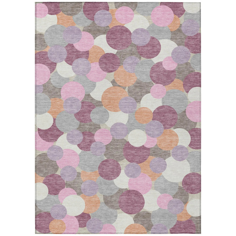 9' X 12' Blush And Pink Geometric Washable Indoor Outdoor Area Rug Homeroots Outdoor
