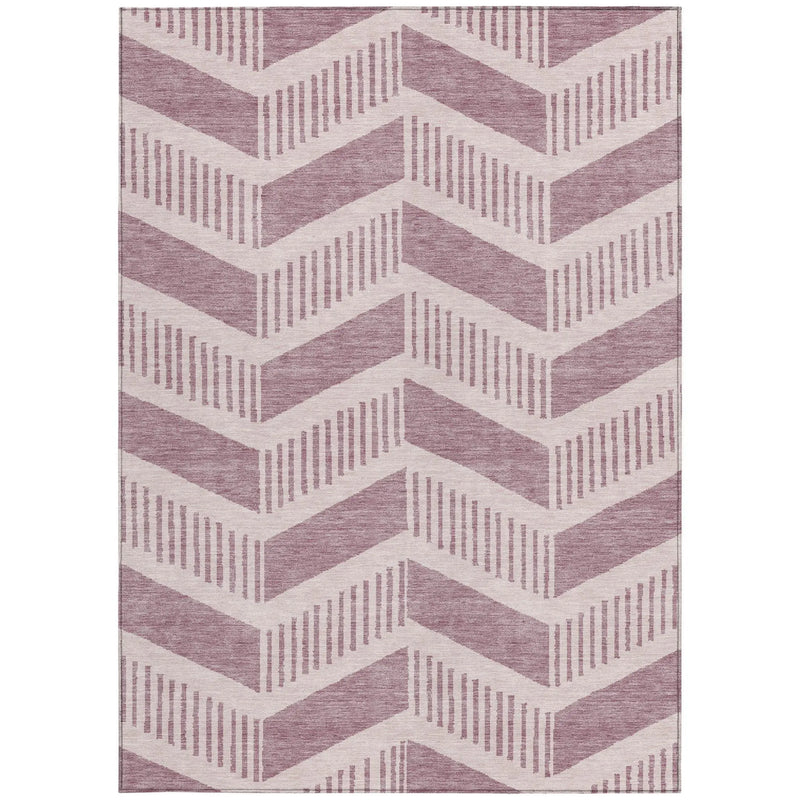 9' X 12' Blush And Pink Geometric Washable Indoor Outdoor Area Rug Homeroots Outdoor