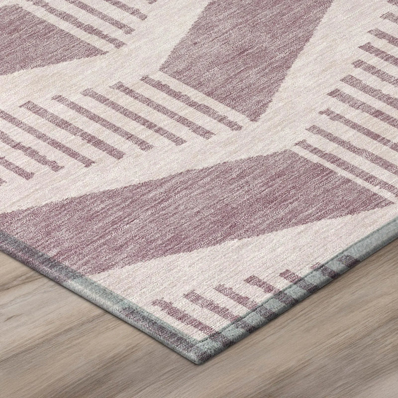 9' X 12' Blush And Pink Geometric Washable Indoor Outdoor Area Rug Homeroots Outdoor