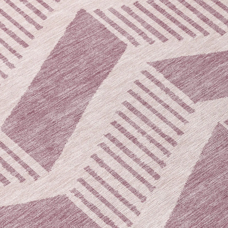 9' X 12' Blush And Pink Geometric Washable Indoor Outdoor Area Rug Homeroots Outdoor
