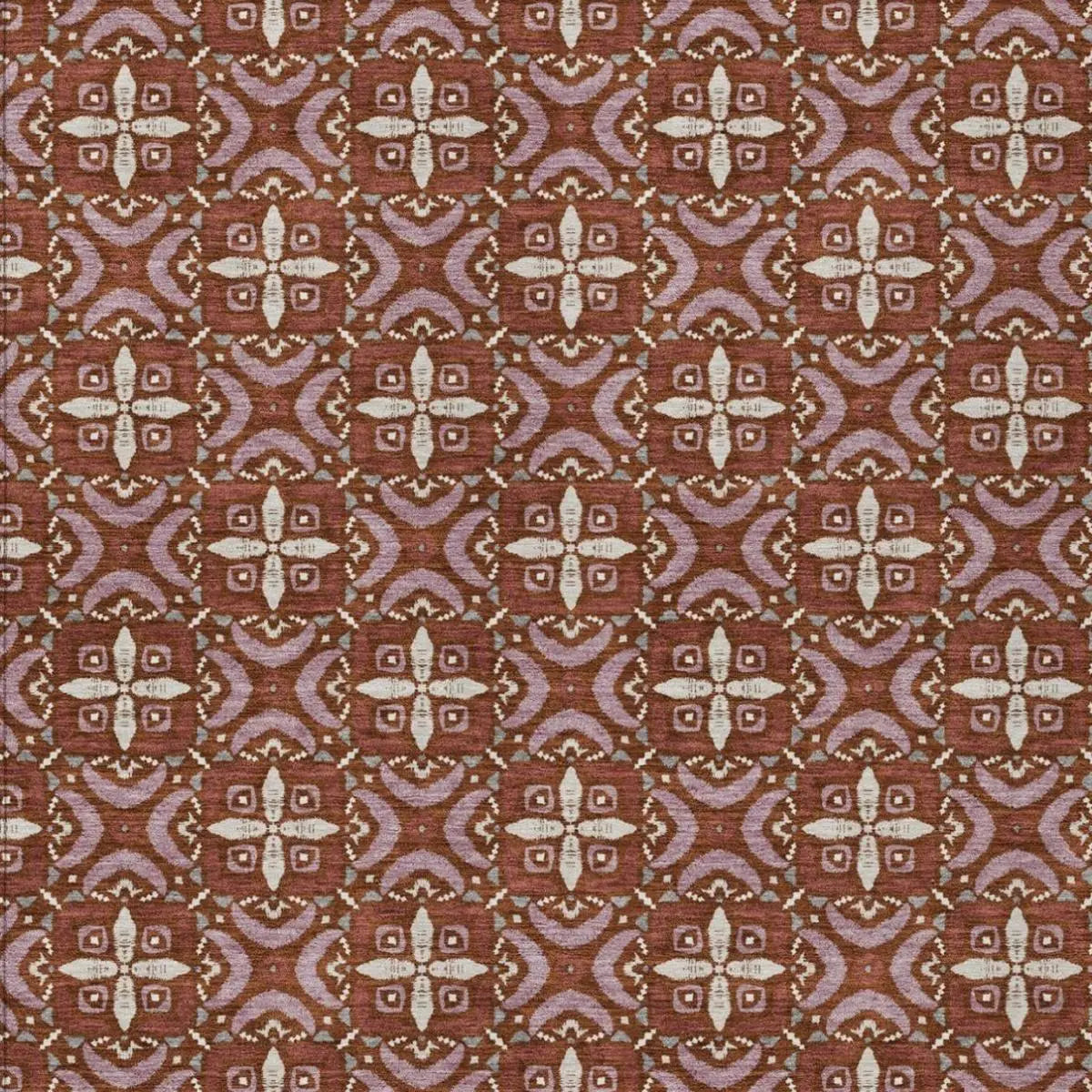 9' X 12' Brick Red And Red Geometric Washable Indoor Outdoor Area Rug Homeroots Outdoor