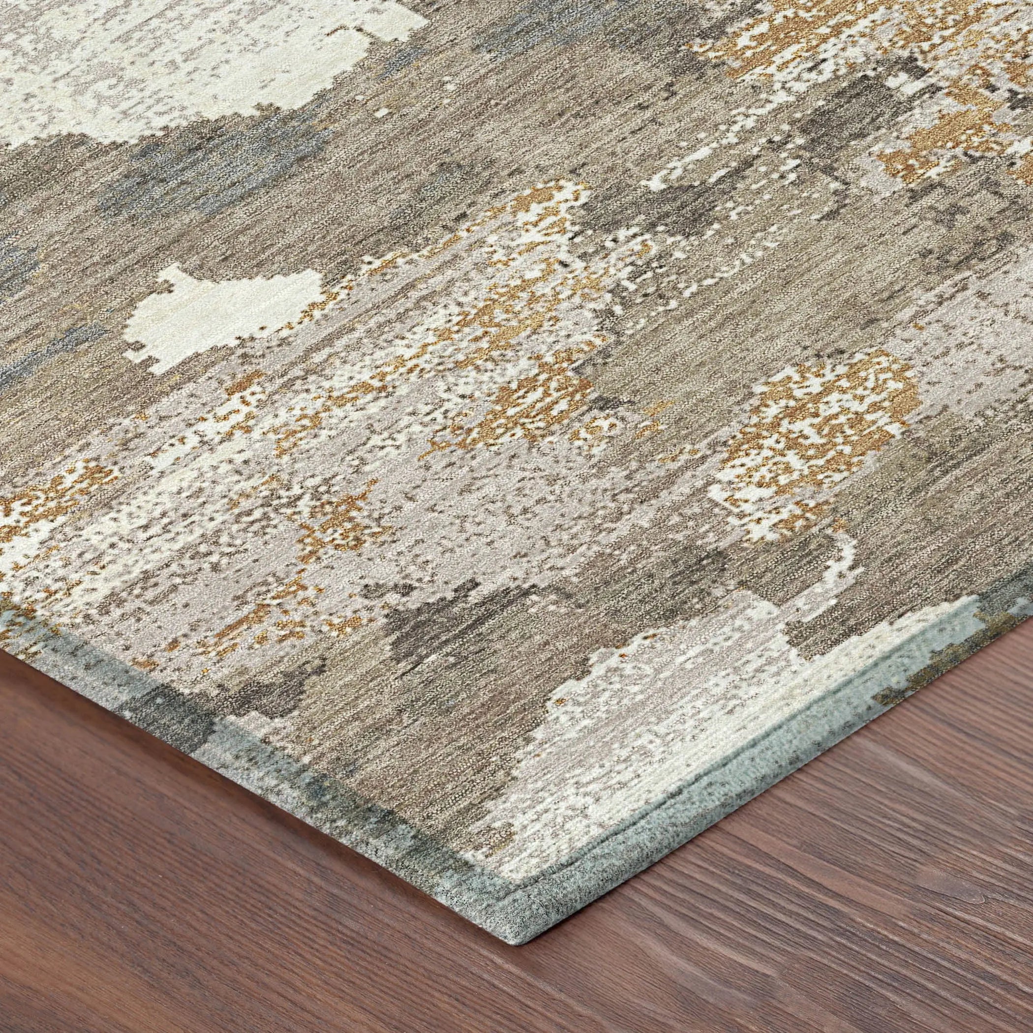 9' X 12' Brown And Beige Abstract Washable Indoor Outdoor Area Rug Homeroots Outdoor