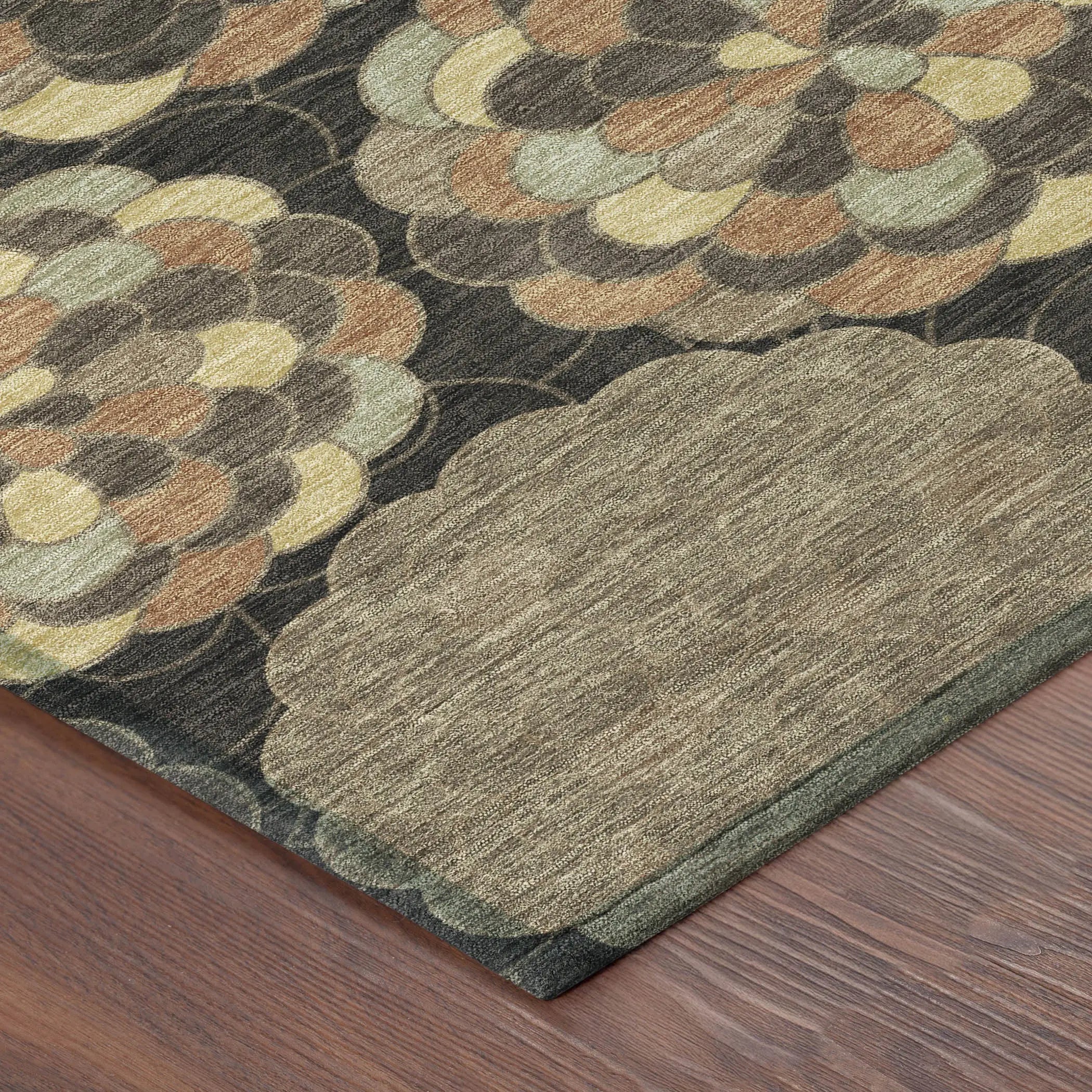 9' X 12' Brown And Beige Floral Washable Indoor Outdoor Area Rug Homeroots Outdoor