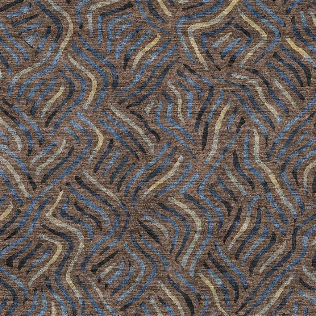 9' X 12' Brown And Black Abstract Washable Indoor Outdoor Area Rug Homeroots Outdoor
