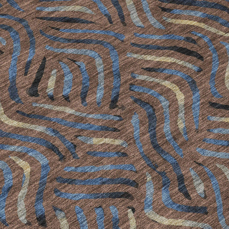 9' X 12' Brown And Black Abstract Washable Indoor Outdoor Area Rug Homeroots Outdoor
