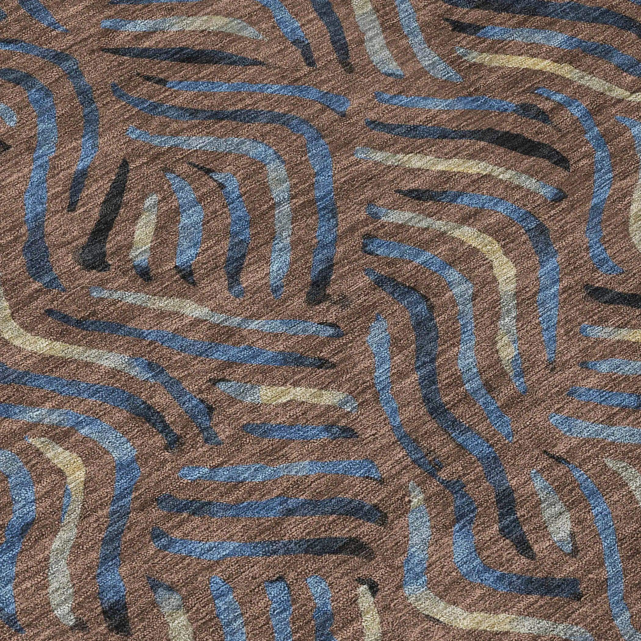 9' X 12' Brown And Black Abstract Washable Indoor Outdoor Area Rug Homeroots Outdoor