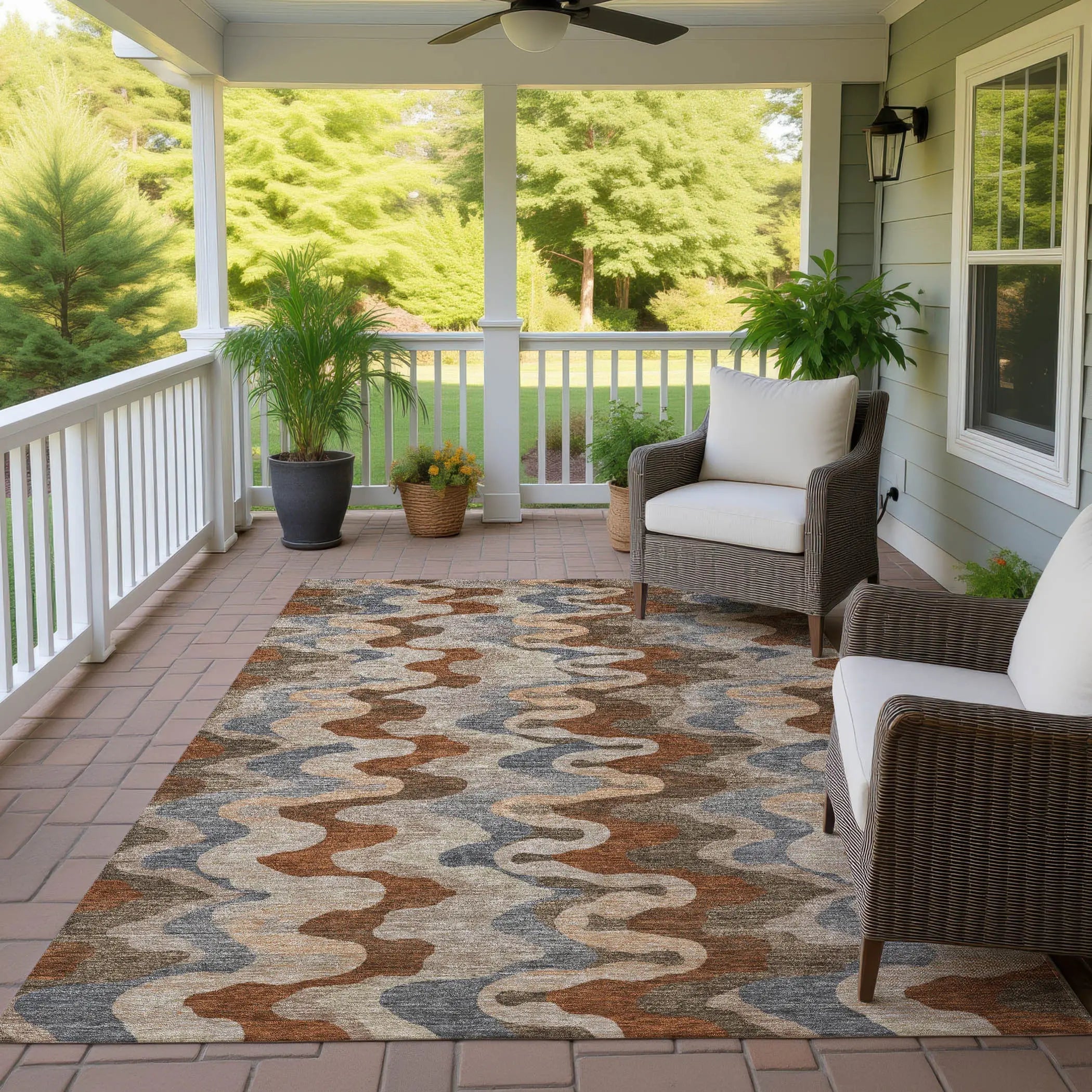 9' X 12' Brown And Chocolate Abstract Washable Indoor Outdoor Area Rug Homeroots Outdoor
