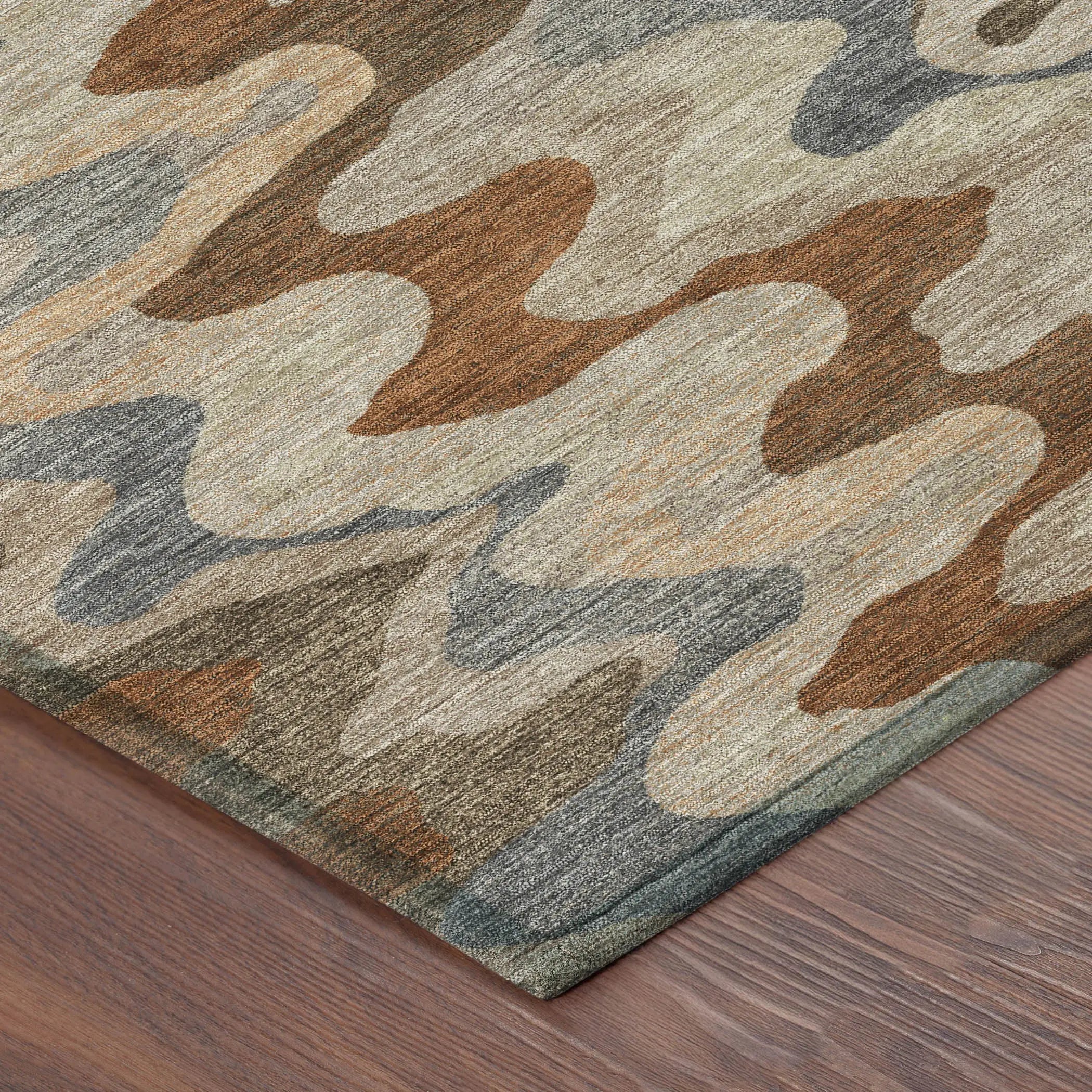 9' X 12' Brown And Chocolate Abstract Washable Indoor Outdoor Area Rug Homeroots Outdoor