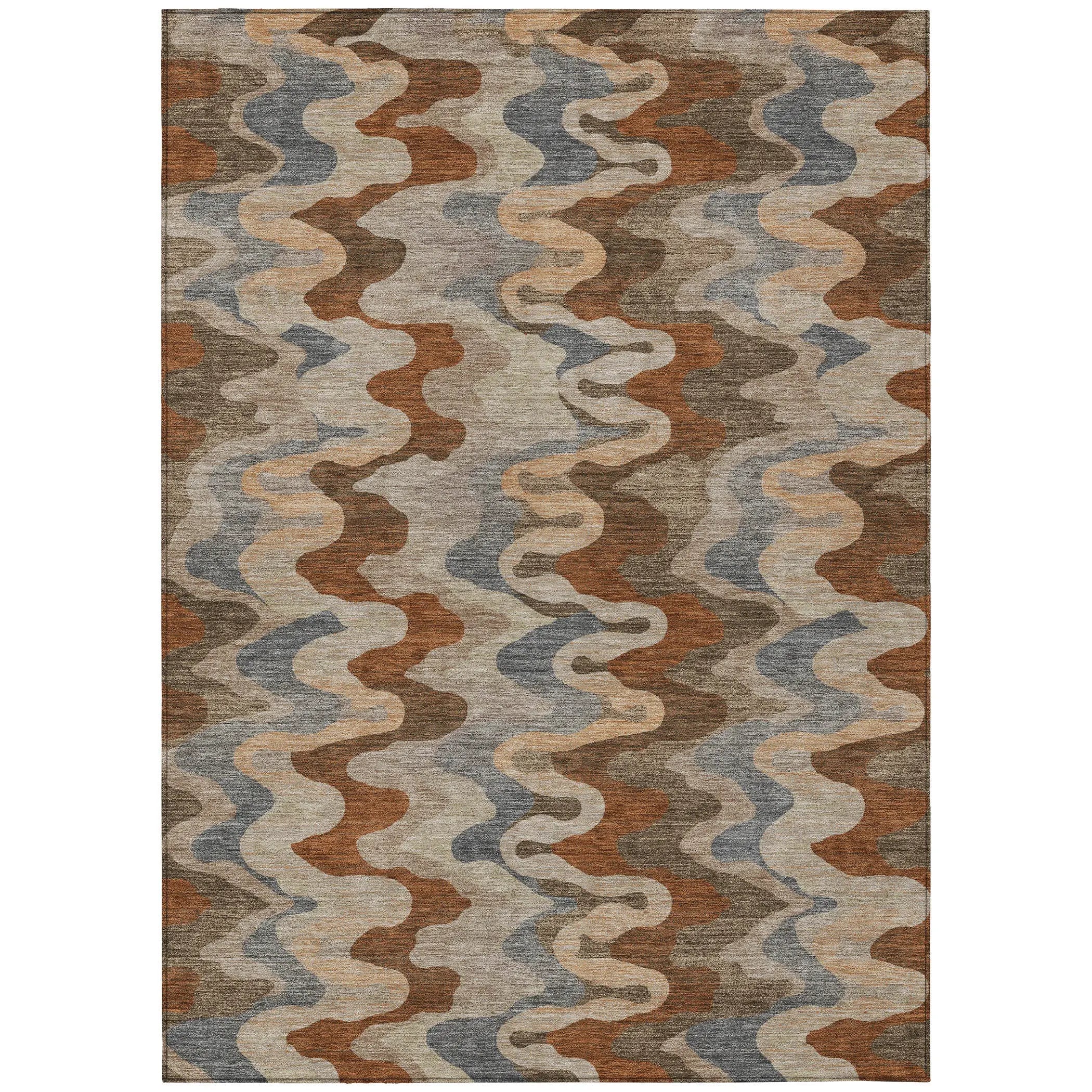 9' X 12' Brown And Chocolate Abstract Washable Indoor Outdoor Area Rug Homeroots Outdoor