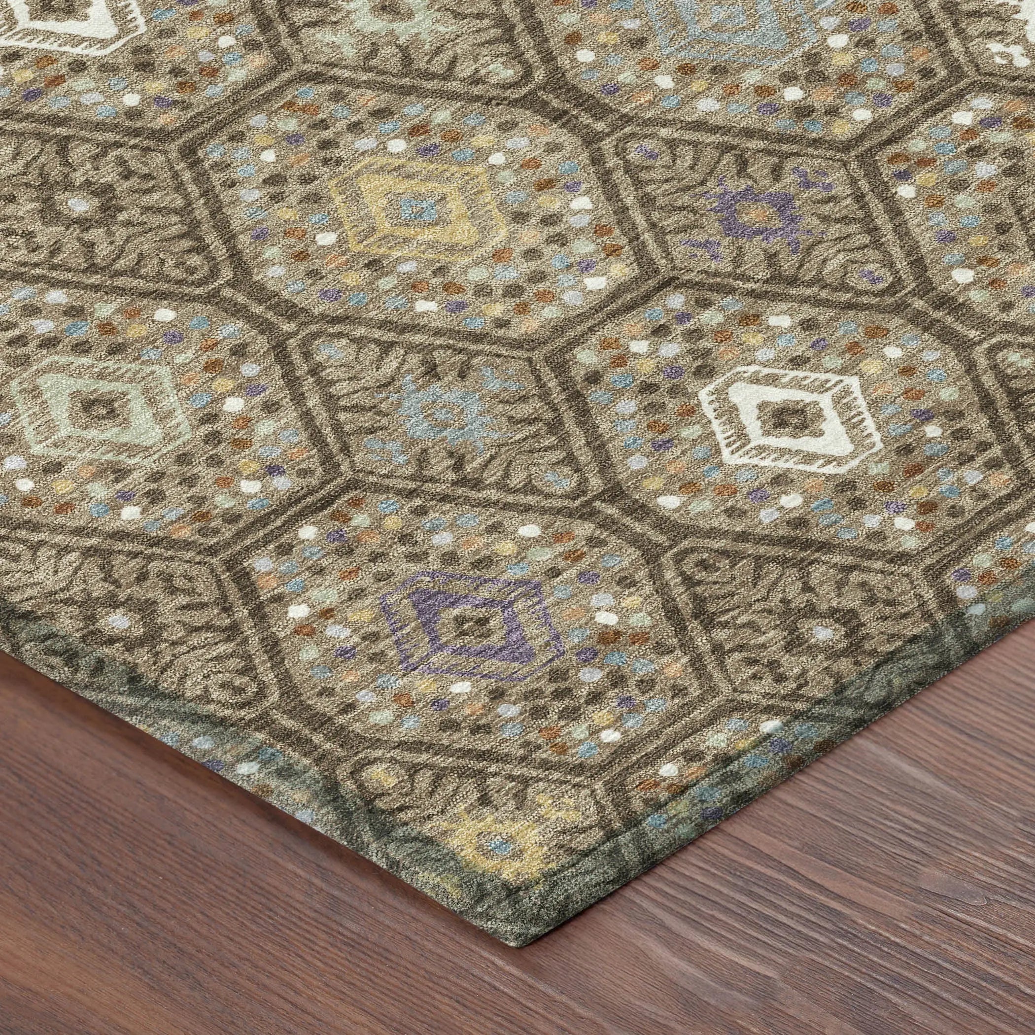 9' X 12' Brown And Chocolate Geometric Washable Indoor Outdoor Area Rug Homeroots Outdoor