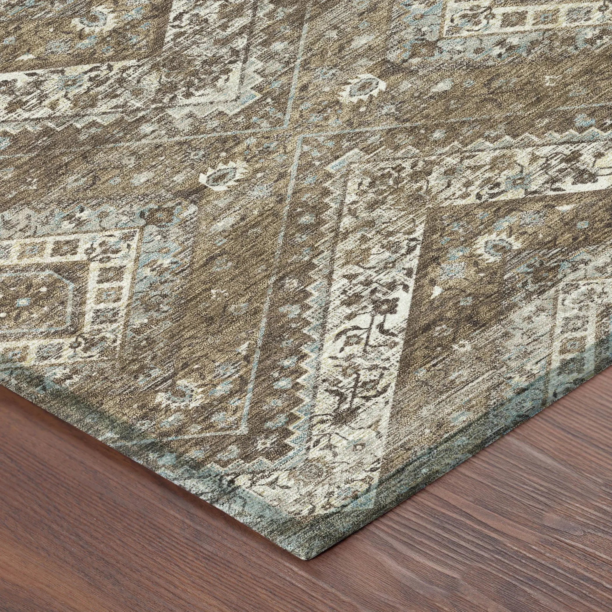 9' X 12' Brown And Chocolate Tribal Washable Indoor Outdoor Area Rug Homeroots Outdoor
