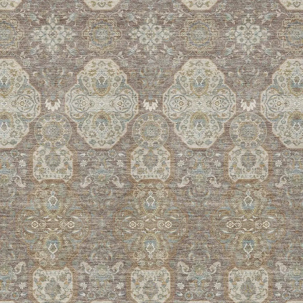 9' X 12' Brown And Copper Floral Washable Indoor Outdoor Area Rug Homeroots Outdoor