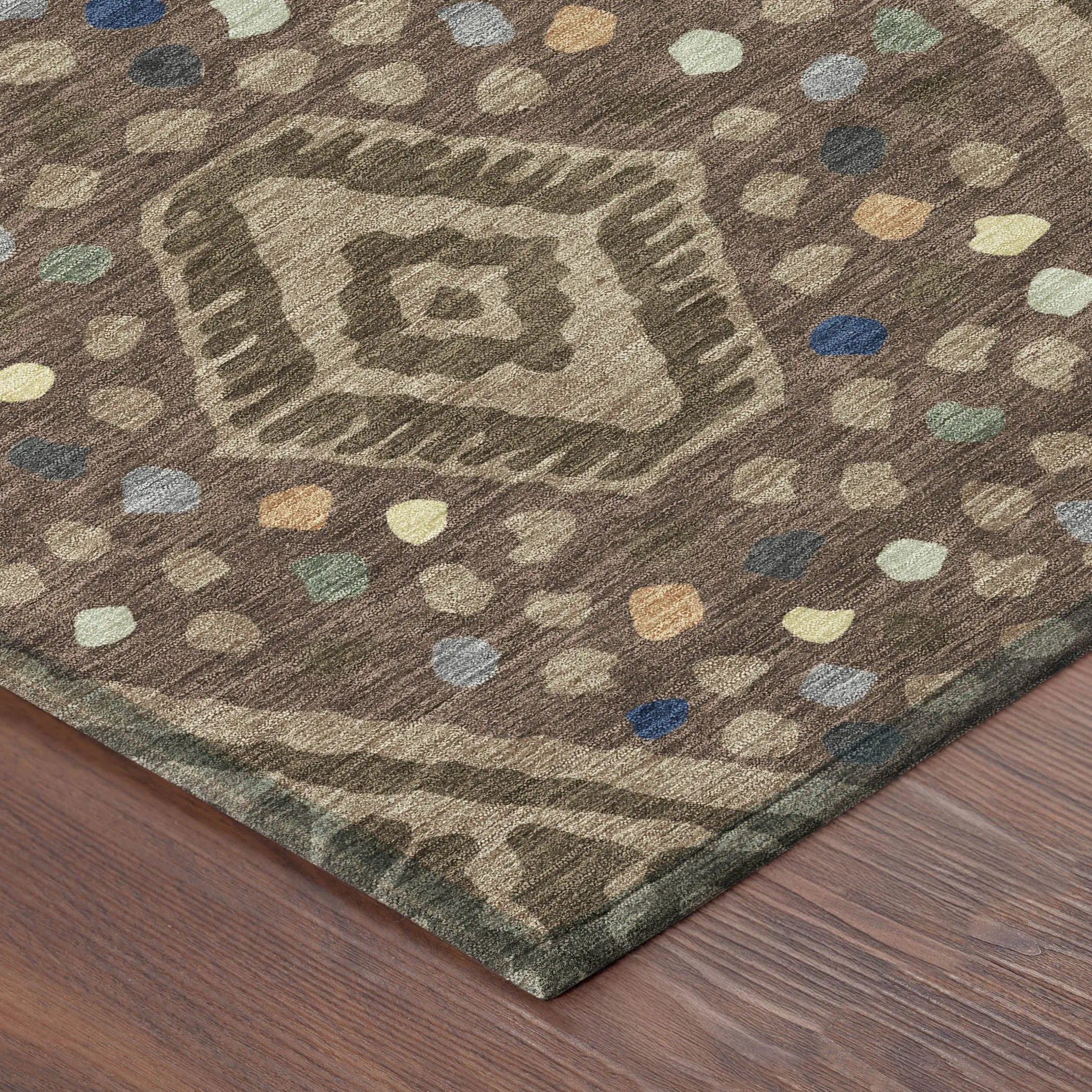 9' X 12' Brown And Copper Tribal Washable Indoor Outdoor Area Rug Homeroots Outdoor