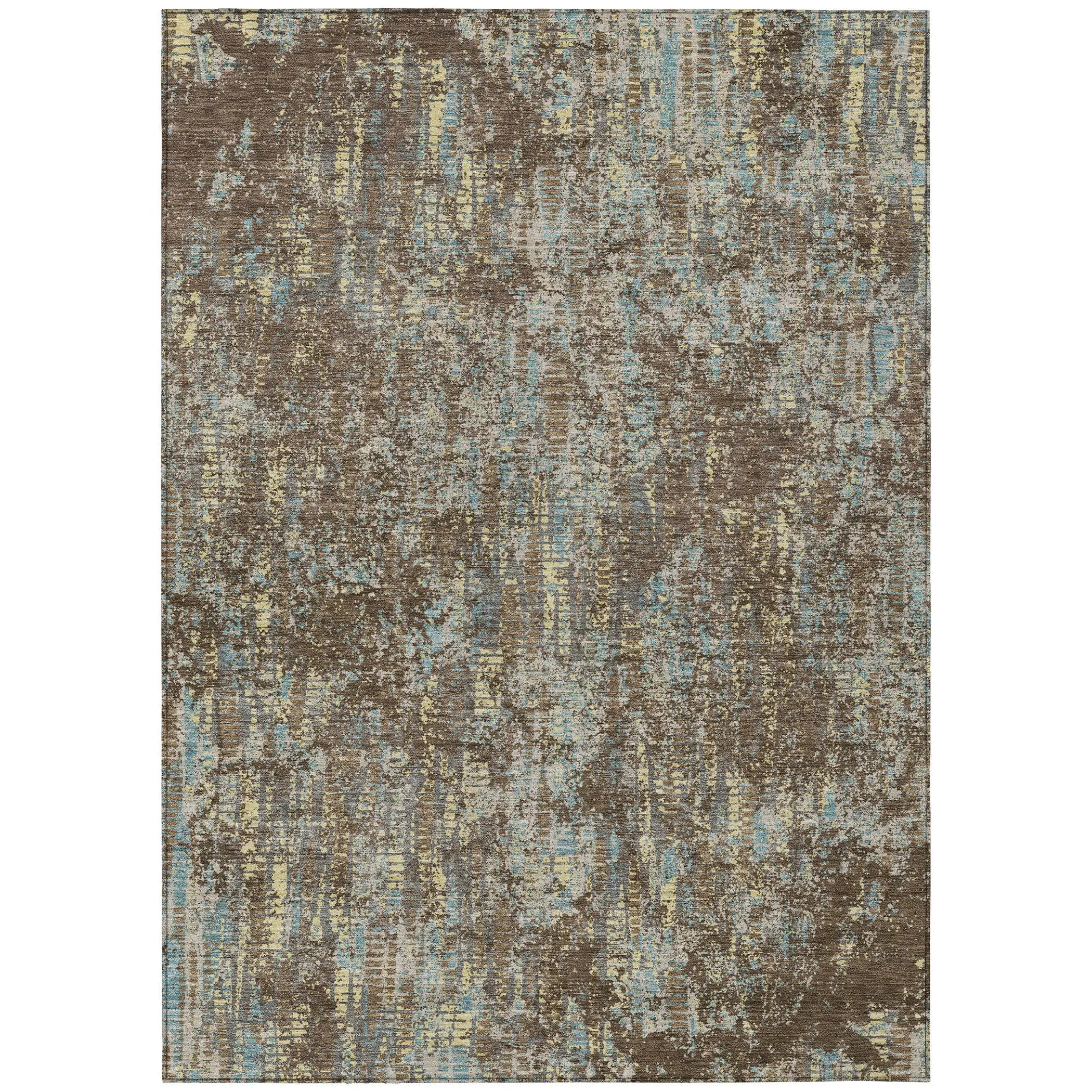 9' X 12' Brown And Graphite Abstract Washable Indoor Outdoor Area Rug Homeroots Outdoor