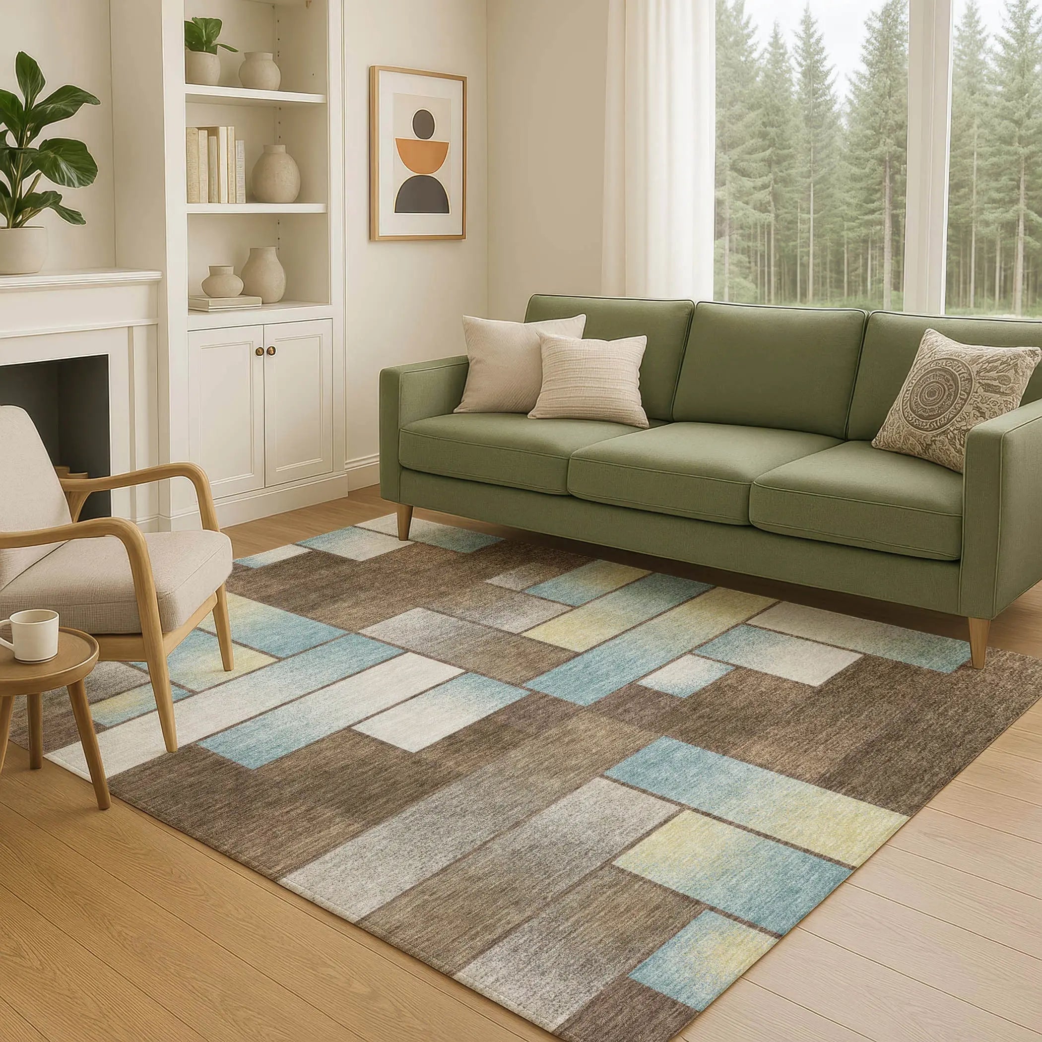 9' X 12' Brown And Gray Geometric Washable Indoor Outdoor Area Rug Homeroots Outdoor