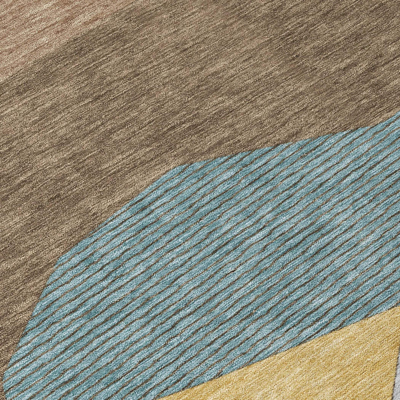 9' X 12' Brown And Gray Geometric Washable Indoor Outdoor Area Rug Homeroots Outdoor