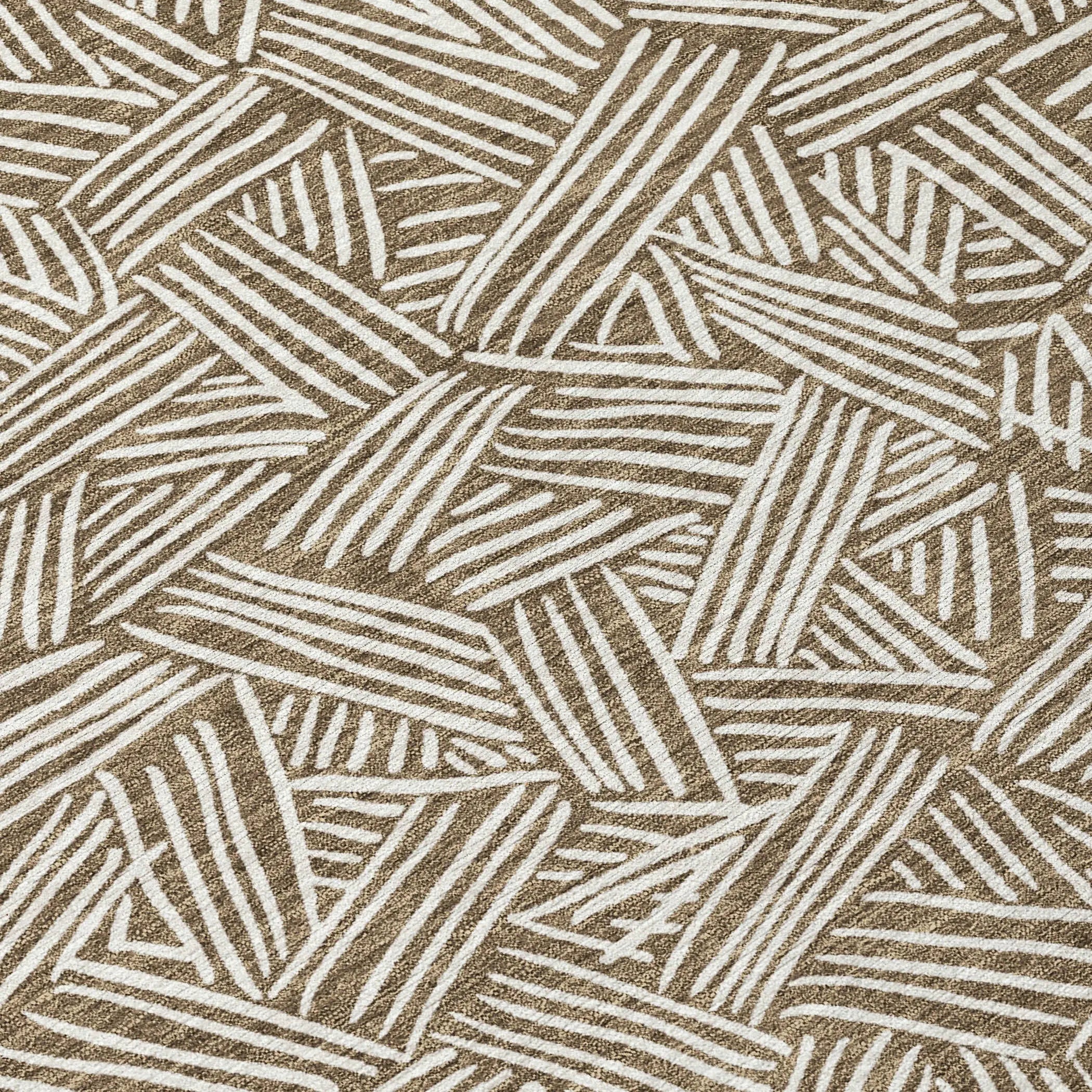 9' X 12' Brown And Ivory Geometric Washable Indoor Outdoor Area Rug Homeroots Outdoor
