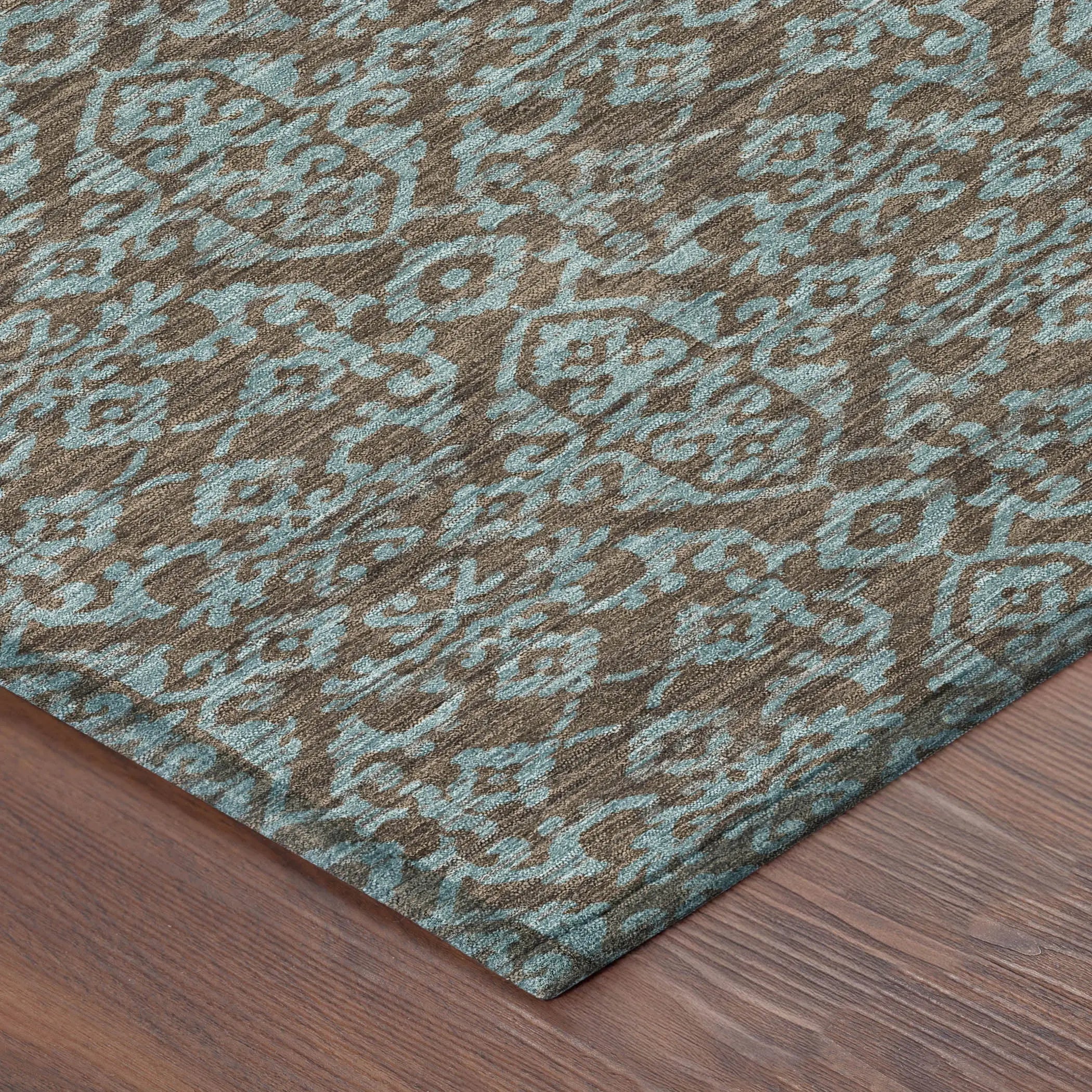 9' X 12' Brown And Linen Oriental Washable Indoor Outdoor Area Rug Homeroots Outdoor