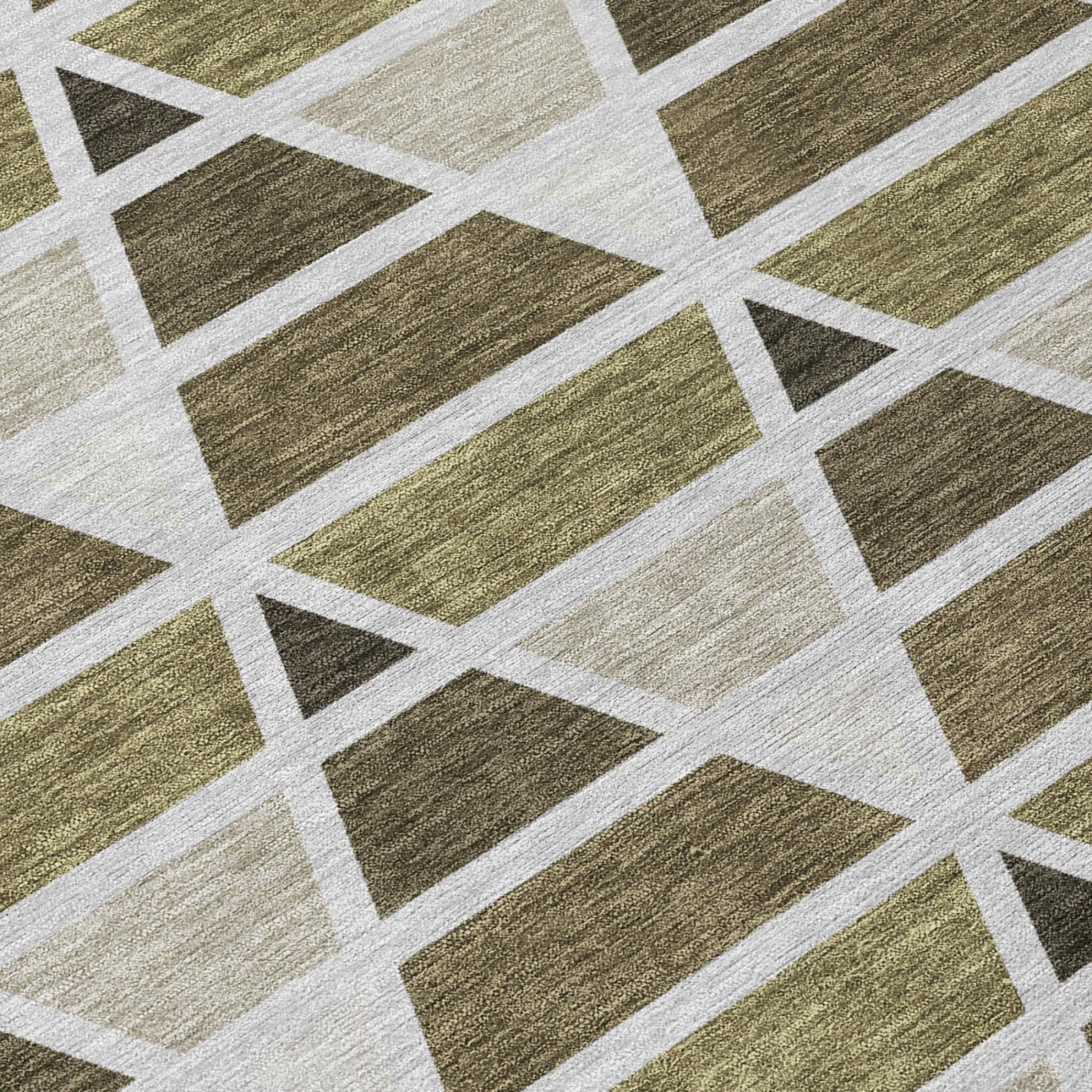 9' X 12' Brown And Pewter Geometric Washable Indoor Outdoor Area Rug Homeroots Outdoor