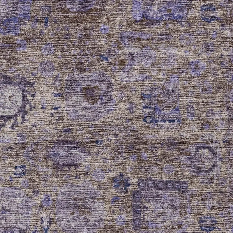 9' X 12' Brown And Plum Abstract Washable Indoor Outdoor Area Rug Homeroots Outdoor