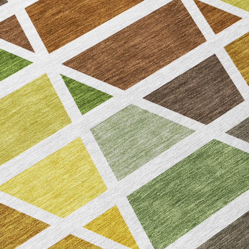9' X 12' Brown And White Geometric Washable Indoor Outdoor Area Rug Homeroots Outdoor
