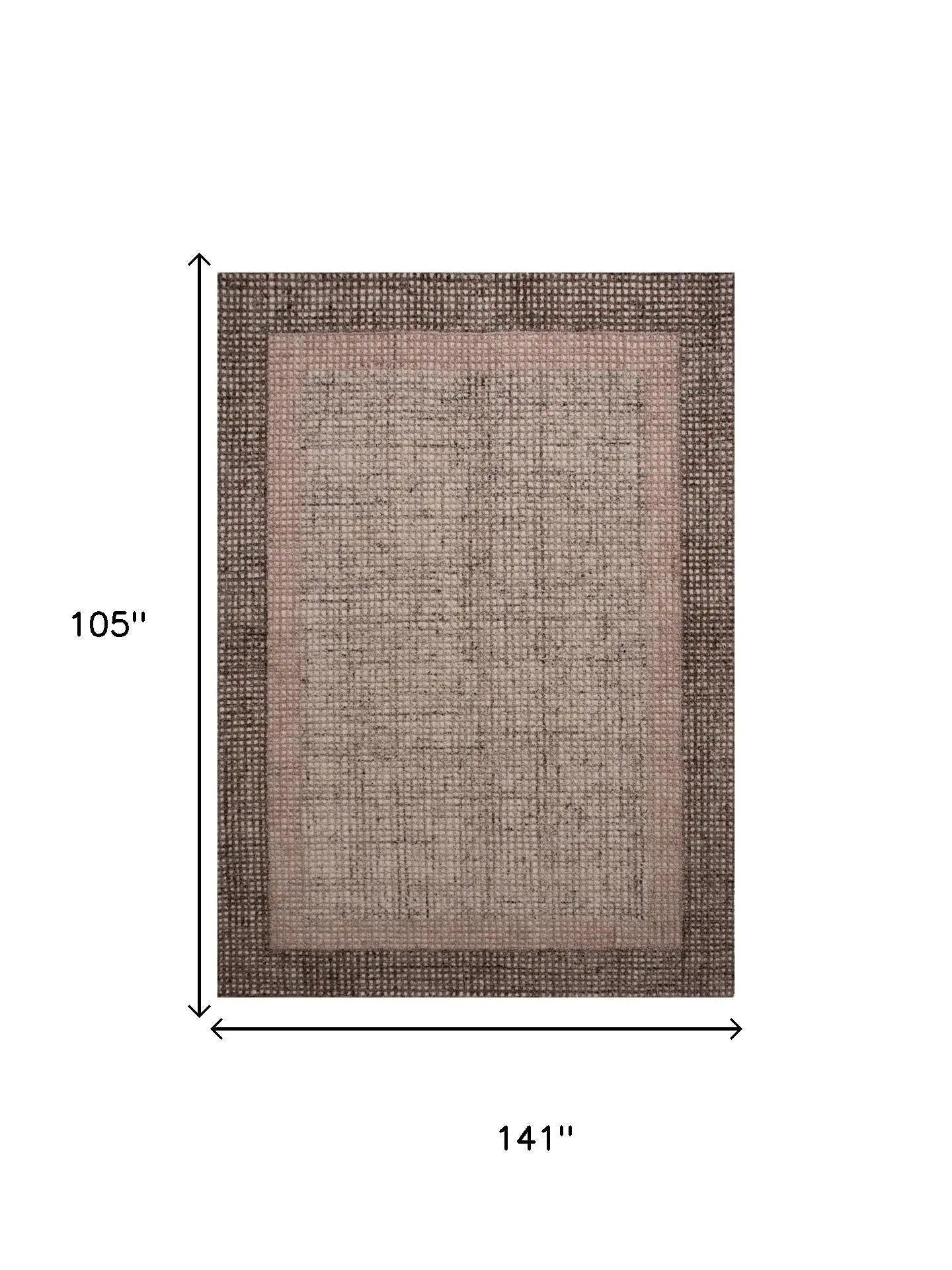 9' X 12' Brown Ivory And Dark Brown Wool Oriental Hand Tufted Area Rug Homeroots Home Decor