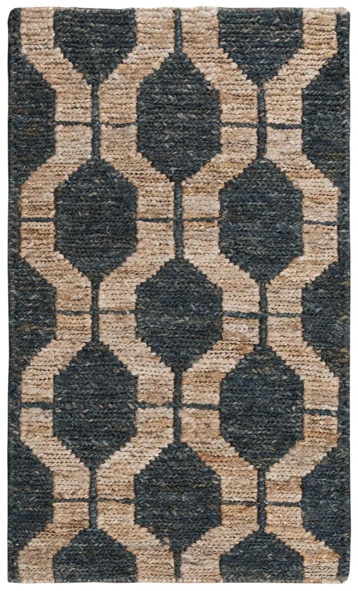 9' X 12' Charcoal And Gray Jute Trellis Hand Woven Area Rug Homeroots Home Decor