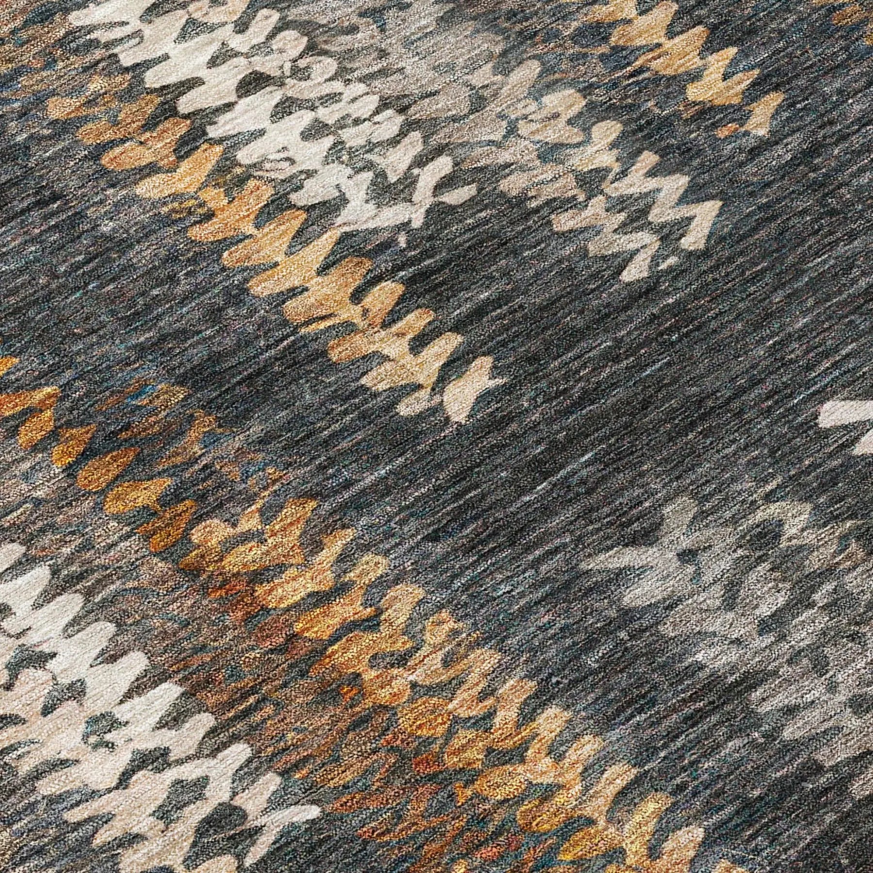 9' X 12' Charcoal And Gray Striped Washable Indoor Outdoor Area Rug Homeroots Outdoor