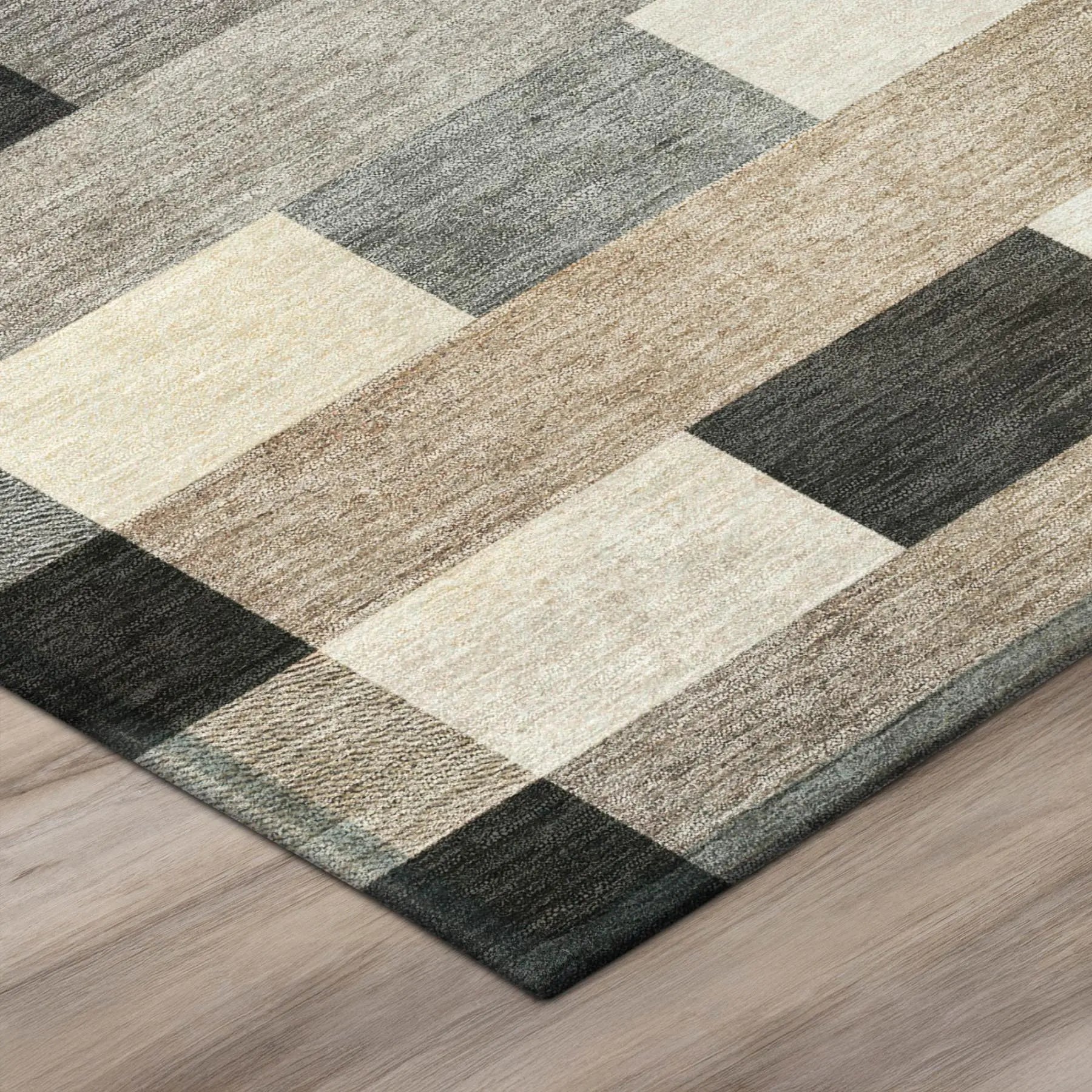 9' X 12' Charcoal And Gray Striped Washable Indoor Outdoor Area Rug Homeroots Outdoor