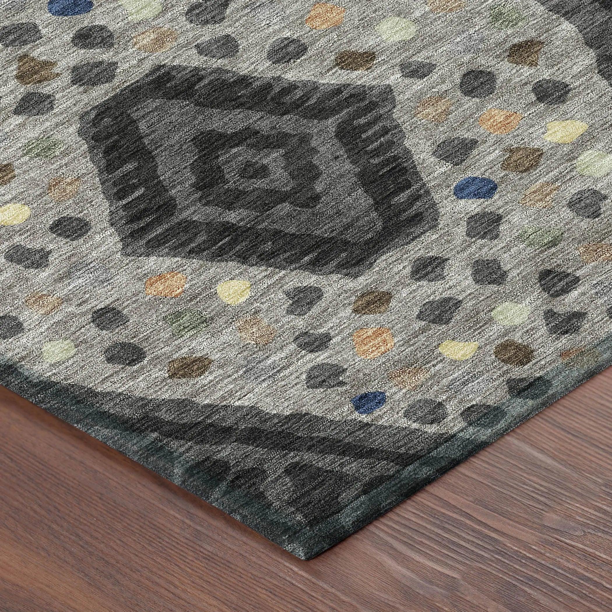 9' X 12' Charcoal And Gray Tribal Washable Indoor Outdoor Area Rug Homeroots Outdoor