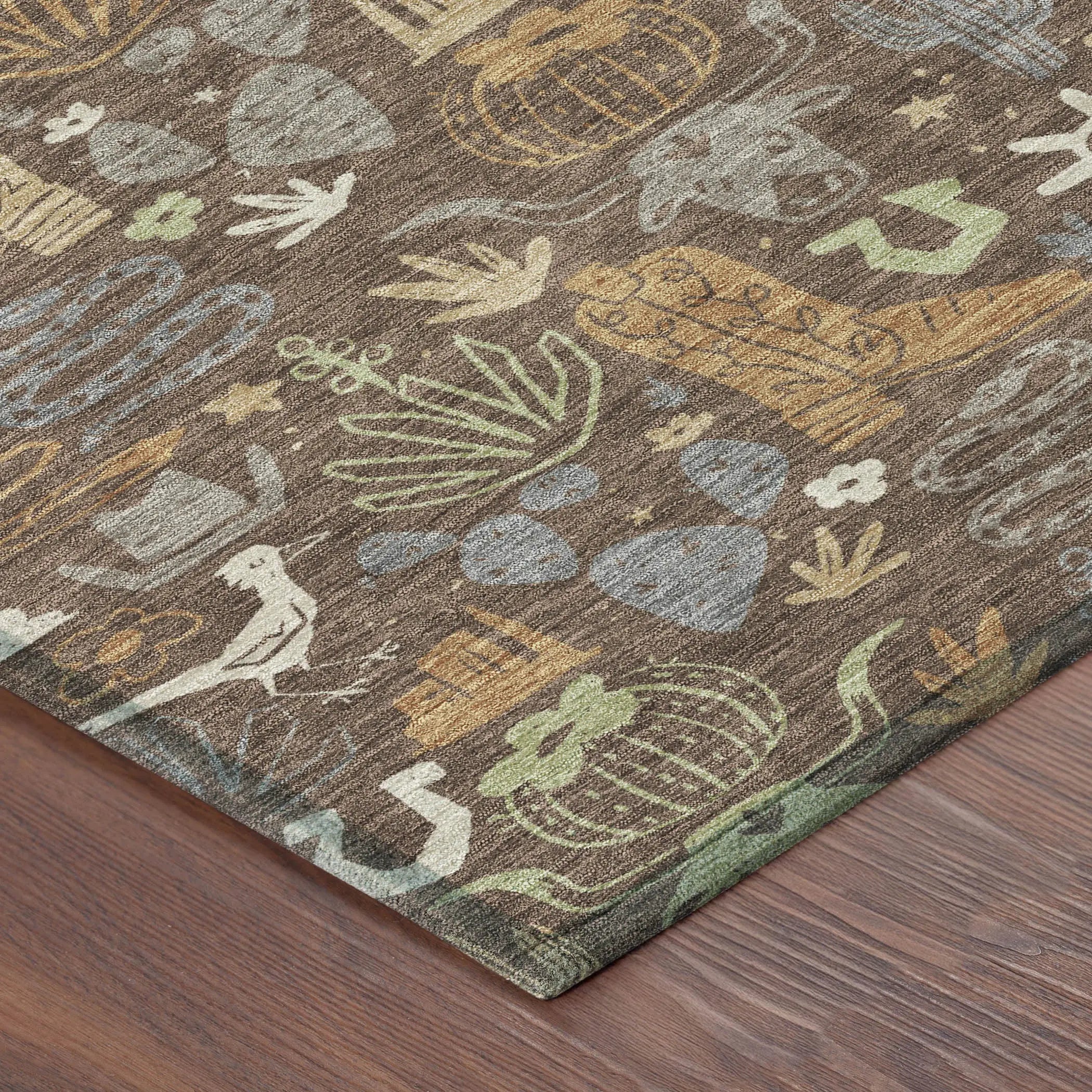 9' X 12' Chocolate And Beige Cactus Washable Indoor Outdoor Area Rug Homeroots Outdoor