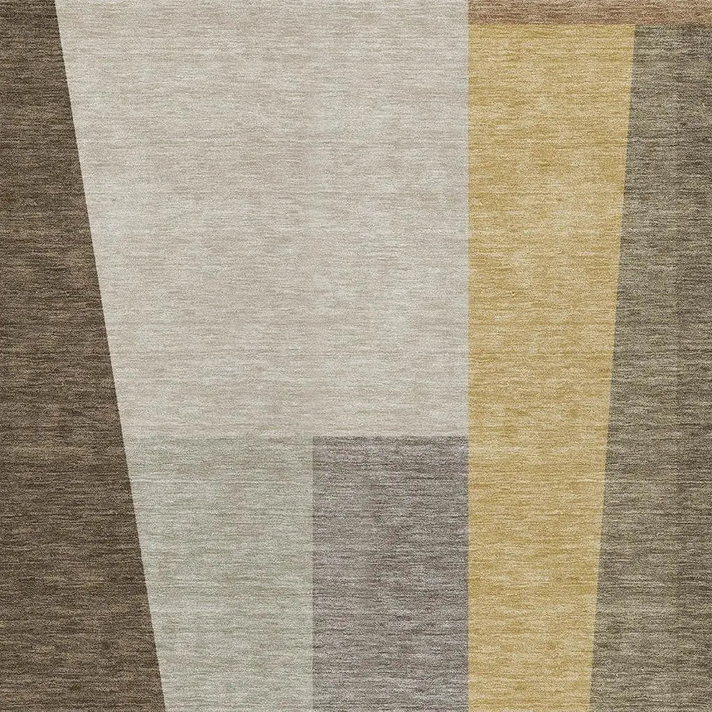 9' X 12' Chocolate And Beige Geometric Washable Indoor Outdoor Area Rug Homeroots Outdoor